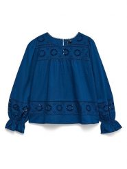 Vero Moda Bluzka w kolorze granatowym rozmiar: XS. Niebieskie bluzki damskie Vero Moda, xs, bez wzorów, z bawełny, bez kołnierzyka, bez ramiączek. Za 166.32 zł.