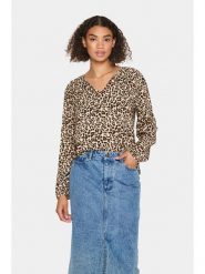 SAINT TROPEZ Bluzka "Saint Tropez" w kolorze jasnobrązowym rozmiar: XXL. Brązowe bluzki damskie Saint Tropez, s, bez wzorów, z wiskozy, klasyczne, bez kołnierzyka, bez ramiączek. Za 86.99 zł.