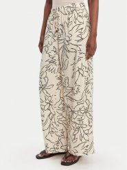 Seafolly Spodnie materiałowe Hothouse Flowers 55631-PA Beżowy Wide Leg. Brązowe spodnie materiałowe damskie Seafolly, bez wzorów, z materiału. Za 619.99 zł.