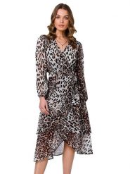 Stylove Sukienka w kolorze kremowym rozmiar: L. Brązowe sukienki damskie Stylove, bez wzorów, z tkaniny, bez ramiączek. Za 268.55 zł.