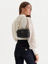 Guess Torebka J4GZ23 WFZL0 Czarny. Czarne torebki wieczorowe damskie Guess, z aplikacjami, ze skóry, bez dodatków. Za 270.99 zł.