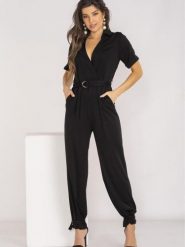Kombinezon Model A660 Black - awama. Czarne kombinezony damskie Awama, na lato, l, bez wzorów, z elastanu, eleganckie, bez kołnierzyka, bez ramiączek, długie. Za 468.08 zł.
