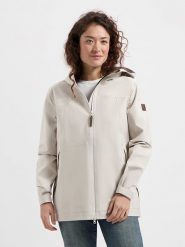 TRAVELIN' Kurtka softshellowa "Jannike" w kolorze kremowym rozmiar: 3XL. Brązowe kurtki sportowe damskie Travelin', s, z aplikacjami, ze skóry, bez kaptura. Za 368.96 zł.