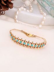 Charlize Pozłacana bransoletka z kamieniami szlachetnymi rozmiar: onesize. Brązowe bransoletki damskie Charlize, pozłacane. Za 139.87 zł.