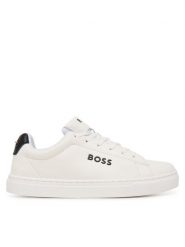 BOSS Sneakersy J53248 S Biały. Białe buty sportowe chłopięce Boss, ze skóry, bez zapięcia. Za 535.99 zł.