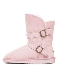 ISLAND BOOT Botki zimowe "Candace" w kolorze jasnoróżowym rozmiar: 39. Różowe botki damskie Island Boot, na zimę, z materiału, bez obcasa, bez zapięcia. Za 130.99 zł.