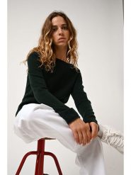 AUTHENTIC CASHMERE Kaszmirowy sweter "Criou" w kolorze ciemnozielonym rozmiar: XL. Zielone swetry klasyczne damskie AUTHENTIC CASHMERE, xl, z kaszmiru, bez kołnierzyka. Za 325.79 zł.