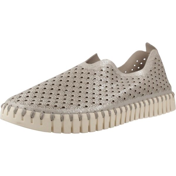 Buty ILSE JACOBSEN 179043 Srebrny. Szare obuwie trekkingowe damskie Ilse Jacobsen, ze skóry, bez zapięcia. Za 252.99 zł.