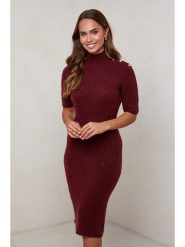L'armoire de Suzette Sukienka dzianinowa w kolorze bordowym rozmiar: 34/36. Czerwone sukienki damskie L'armoire de Suzette, bez wzorów, z dzianiny, klasyczne, bez ramiączek. Za 172.36 zł.