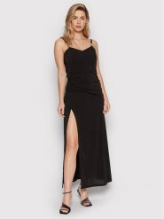 Rinascimento Sukienka koktajlowa CFC0107443003 Czarny Slim Fit. Czarne sukienki damskie Rinascimento, bez wzorów, z syntetyku, wizytowe, bez ramiączek. Za 379.99 zł.
