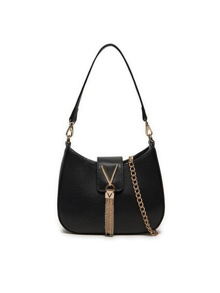 Valentino Torebka Divina VBS1R417G Czarny. Czarne torebki wieczorowe damskie Valentino, bez wzorów, ze skóry, bez dodatków. Za 229.99 zł.