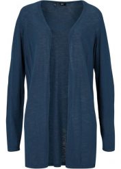Sweter bez zapięcia z czystej bawełny slub. Niebieskie swetry klasyczne damskie bonprix, z bawełny, bez kołnierzyka. Za 74.99 zł.