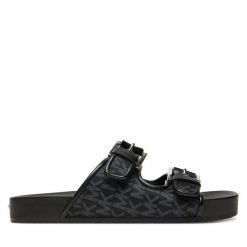 Klapki MICHAEL Michael Kors. Czarne klapki damskie MICHAEL Michael Kors, bez wzorów, bez obcasa, bez zapięcia. Za 469.99 zł.