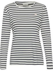 Kaffe Koszulka "Liddy" w kolorze granatowo-kremowym rozmiar: M. Brązowe bluzki damskie Kaffe, m, bez wzorów, bez kołnierzyka, bez ramiączek. Za 87.81 zł.