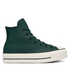 Trampki Converse. Zielone trampki damskie Converse, bez wzorów, bez zapięcia. Za 449.99 zł.