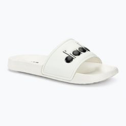 Klapki Diadora Praia. Białe klapki damskie Diadora, bez wzorów, bez obcasa, bez zapięcia. Za 79.99 zł.