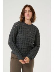 Kaffe Sweter "Elena" w kolorze antracytowym rozmiar: XL. Czarne swetry klasyczne damskie Kaffe, xl, bez kołnierzyka. Za 88.02 zł.