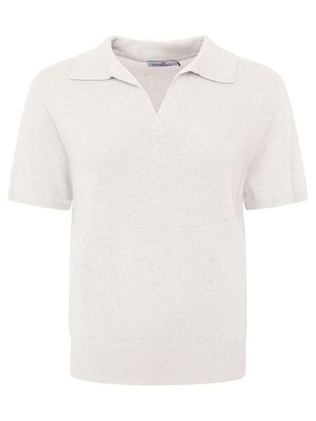 Zwillingsherz Kaszmirowa koszulka polo w kolorze kremowym rozmiar: XL. Brązowe koszulki damskie Zwillingsherz, xl, bez wzorów, z kaszmiru, bez kołnierzyka, bez ramiączek. Za 347.99 zł.