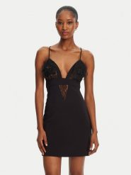 Elisabetta Franchi Sukienka koktajlowa AB72952E2-V460 Czarny Slim Fit. Czarne sukienki damskie Elisabetta Franchi, bez wzorów, z syntetyku, wizytowe, bez ramiączek. Za 1,979.00 zł.