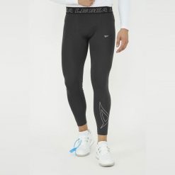 Termiczne legginsy treningowe IRONBOY LEG. Czarne legginsy damskie LEGEA, bez wzorów. W wyprzedaży za 88.00 zł.