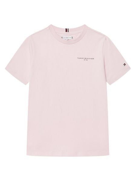 Tommy Hilfiger T-Shirt KS0KS00594 Różowy Regular Fit. Czerwone koszulki i t-shirty dziewczęce Tommy Hilfiger, bez wzorów, z bawełny, bez kołnierzyka, bez ramiączek. Za 79.99 zł.
