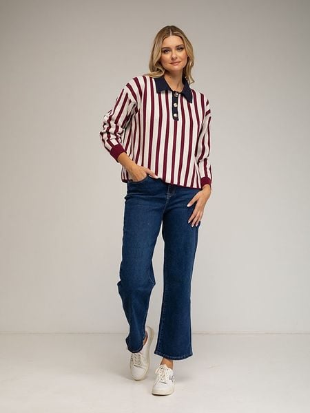 Tantra Sweter w kolorze kremowo-bordowym rozmiar: onesize. Brązowe swetry klasyczne damskie Tantra, bez kołnierzyka. Za 239.99 zł.