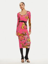 Versace Jeans Couture Sukienka codzienna 78HAO920 Różowy Regular Fit. Czerwone sukienki damskie Versace Jeans Couture, bez wzorów, z jeansu, bez ramiączek. Za 749.99 zł.