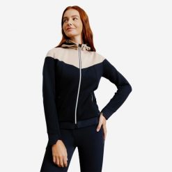 Bluza jeździecka damska Fouganza 900 z odpinanym kapturem. Brązowe bluzy damskie FOUGANZA, s, bez wzorów, z materiału, z kapturem. Za 79.99 zł.