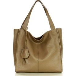 Shopperka skórzana MARCO MAZZINI beżowy taupe s139o. Brązowe shopper bag bez wzorów, ze skóry, bez dodatków. Za 379.05 zł.