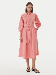 LOLA CASADEMUNT Sukienka koszulowa MS2616039 Koralowy Regular Fit. Pomarańczowe sukienki damskie LOLA CASADEMUNT, bez wzorów, z bawełny, bez ramiączek. Za 712.99 zł.