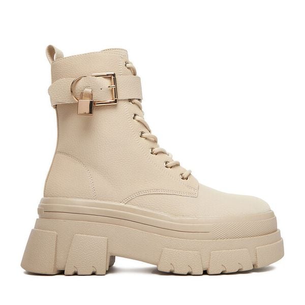 Trzewiki DeeZee. Brązowe botki damskie DeeZee, bez obcasa, na płaskiej podeszwie, bez zapięcia. Za 159.99 zł.