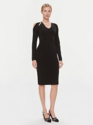 KARL LAGERFELD Sukienka koktajlowa 240W1331 Czarny Regular Fit. Czarne sukienki damskie KARL LAGERFELD, bez wzorów, z wiskozy, wizytowe, bez ramiączek. Za 739.99 zł.