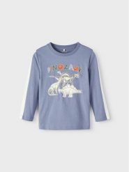 NAME IT Bluzka 13213233 Niebieski Regular Fit. Niebieskie t-shirty i koszulki chłopięce Name it, bez wzorów, z bawełny, bez kołnierzyka, bez ramiączek. Za 69.99 zł.