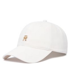Czapka z daszkiem Tommy Hilfiger. Białe czapki z daszkiem damskie Tommy Hilfiger, bez wzorów. Za 209.99 zł.