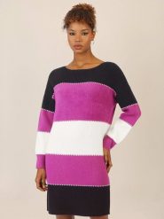 APART Sukienka w kolorze czarno-fioletowo-kremowym rozmiar: 36/38. Czarne sukienki damskie Apart, bez wzorów, z kaszmiru, bez ramiączek. Za 230.99 zł.