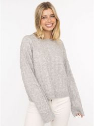 Zwillingsherz Sweter w kolorze szarym rozmiar: S. Szare swetry klasyczne damskie Zwillingsherz, s, ze splotem, bez kołnierzyka. Za 189.29 zł.