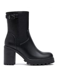 Foreverfolie Botki w kolorze czarnym rozmiar: 41. Czarne botki damskie Foreverfolie, eleganckie, bez obcasa, bez zapięcia. Za 118.56 zł.