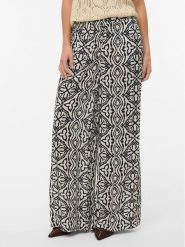 Vero Moda Spodnie materiałowe Menny 10282478 Beżowy Wide Leg. Brązowe spodnie materiałowe damskie Vero Moda, bez wzorów, z materiału. Za 169.99 zł.