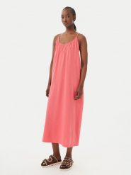 Vero Moda Sukienka letnia Luna 10286077 Koralowy Regular Fit. Pomarańczowe sukienki damskie Vero Moda, bez wzorów, z bawełny, bez ramiączek. Za 99.99 zł.