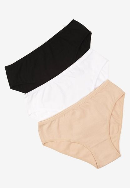 Wielokolorowe Gładkie Majtki Figi z Bawełny 3-pack Fezella. Figi Born2be, bez wzorów, z bawełny. Za 19.99 zł.