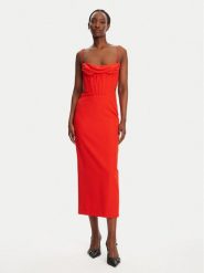 BARDOT Sukienka koktajlowa Martini 58535DB Czerwony Slim Fit. Czerwone sukienki damskie Bardot, bez wzorów, z syntetyku, wizytowe, bez ramiączek. Za 369.99 zł.