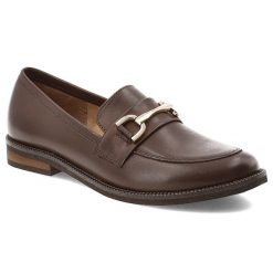 Brązowe Półbuty Armodo Eleganckie Mokasyny Damskie. Brązowe mokasyny damskie Armodo, z materiału, bez obcasa. Za 439.00 zł.