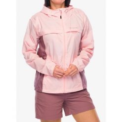 Kurtka wiatrówka damska Columbia Crested Canyon Windbreaker. Czerwone kurtki damskie Columbia, bez wzorów, z softshellu, bez kaptura. Za 240.99 zł.