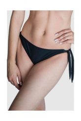 MOSCHINO SWIM Dół od bikini złote logo. Czarne bikini MOSCHINO, bez wzorów, z poliamidu. W wyprzedaży za 249.99 zł.