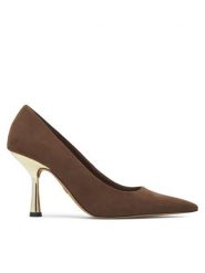Nine West Szpilki WFA2663-1 Brązowy. Brązowe szpilki damskie Nine West, bez wzorów, z materiału, bez obcasa, na szpilce, bez zapięcia. Za 184.99 zł.