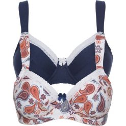 Biustonosz (2 szt.) bonprix z nadrukiem + indygo. Brązowe biustonosze bonprix, z nadrukiem. Za 75.98 zł.
