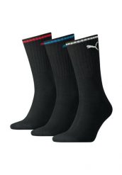 Skarpety Puma Sport Crew Stripe 3Pack czarne. Czarne skarpetki damskie Puma, bez wzorów, z bawełny. Za 46.99 zł.