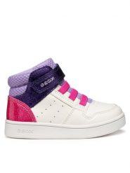 Geox Sneakersy B Eclyper B465MA 0BCBN C1030 M Biały. Białe buty sportowe dziewczęce Geox, bez wzorów, ze skóry, bez zapięcia. Za 169.99 zł.