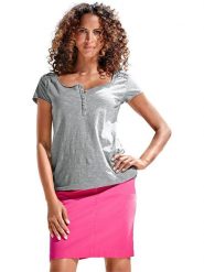 Heine Bluzka w kolorze szarym rozmiar: 34. Szare bluzki damskie Heine, bez wzorów, z bawełny, bez kołnierzyka, bez ramiączek. Za 43.88 zł.