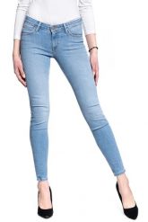 SPODNIE DAMSKIE LEE SCARLETT SKINNY LIGHT FLORIN L526MOHR 112111767. Rurki damskie Lee, bez wzorów, z jeansu. Za 199.99 zł.